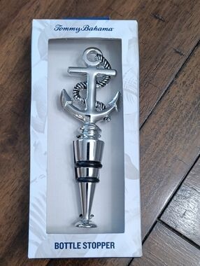 Tommy Bahama Silver Anchor Wine Bottle Stopper NIB